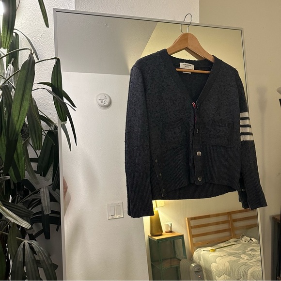 THOM BROWNE 4-bar Cardigan 1/ Men’s S - Picture 2 of 12